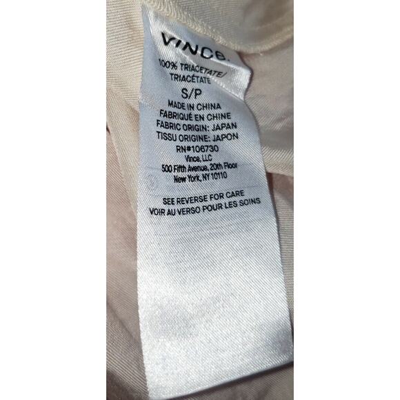 Vince Women’s Small Cream Button-Up Blouse Boxy Fit Lightweight Fluid Top - Picture 13 of 13